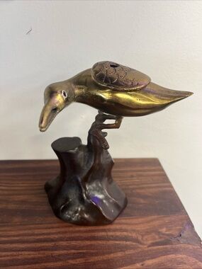 Brass Duck Figurine Home Accent - Gold Finish